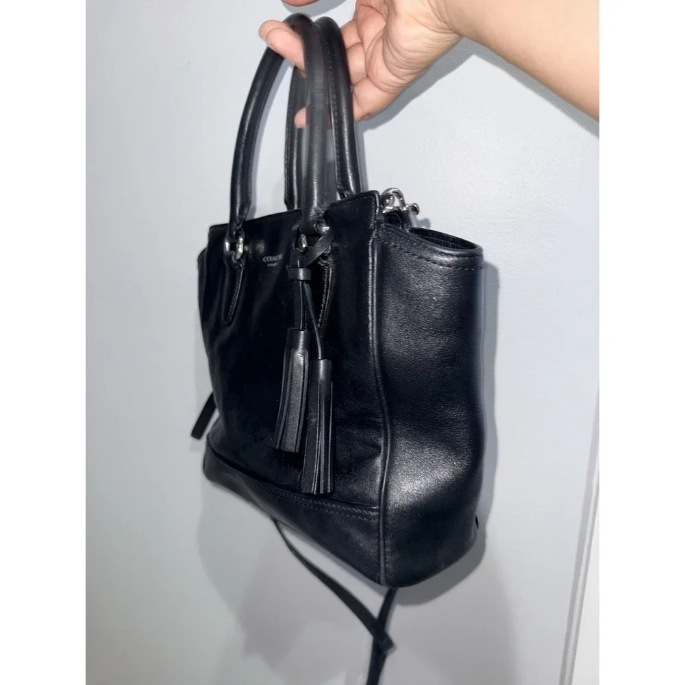 COACH Legacy Leather Mini Tanner‎ Black Crossbody Tote Bag 48894  1